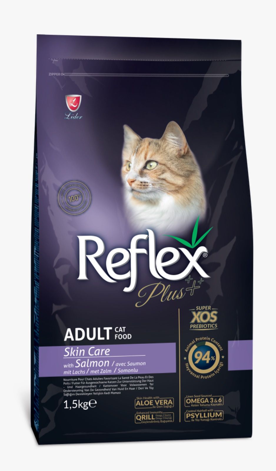 Reflex Plus Skin Care Adult Cat Food with Salmon 1,5 KG