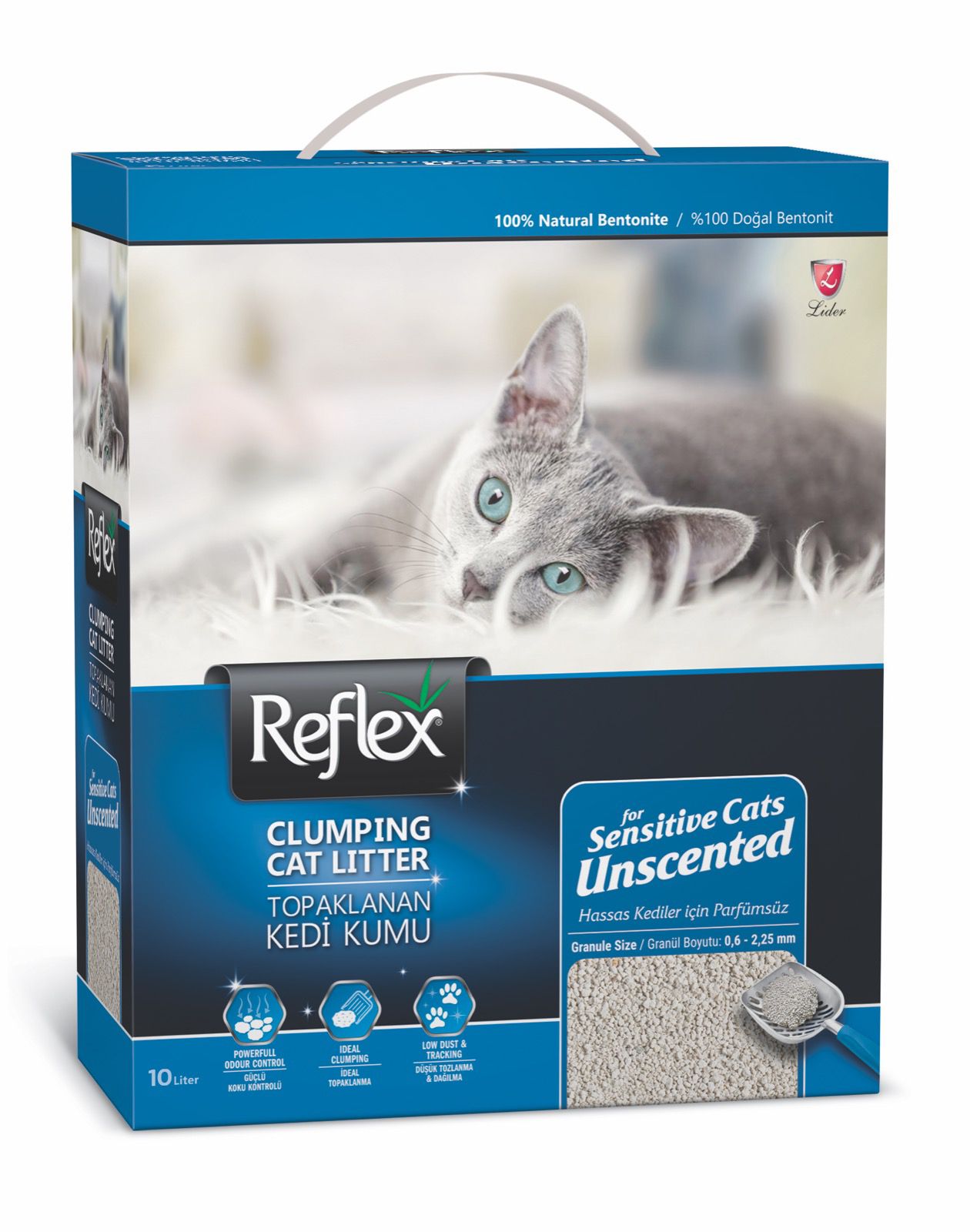 Reflex Plus Unscented Litter For Sensitive Cats 10L