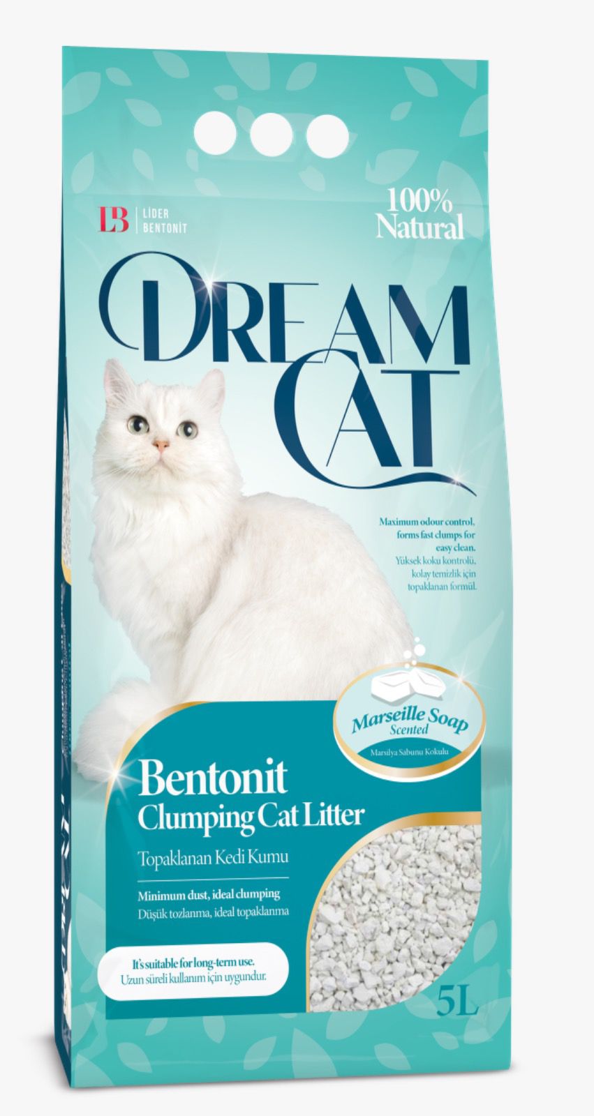 Dream Cat Bentonite Clumping Cat Litter Unscented 5L