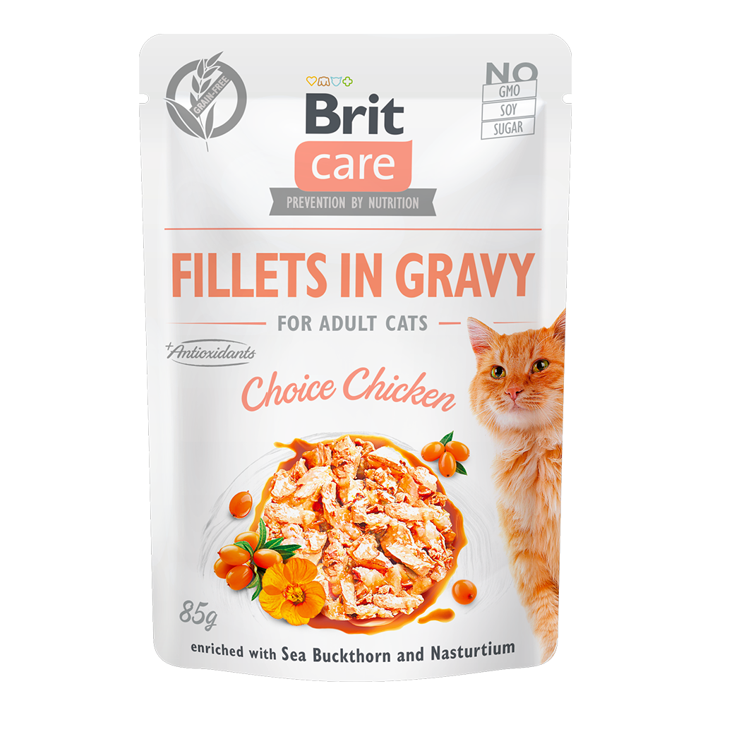 Brit Care Pochons Pour Chat Choice Chicken (Poulet) in Gravy 85 G
