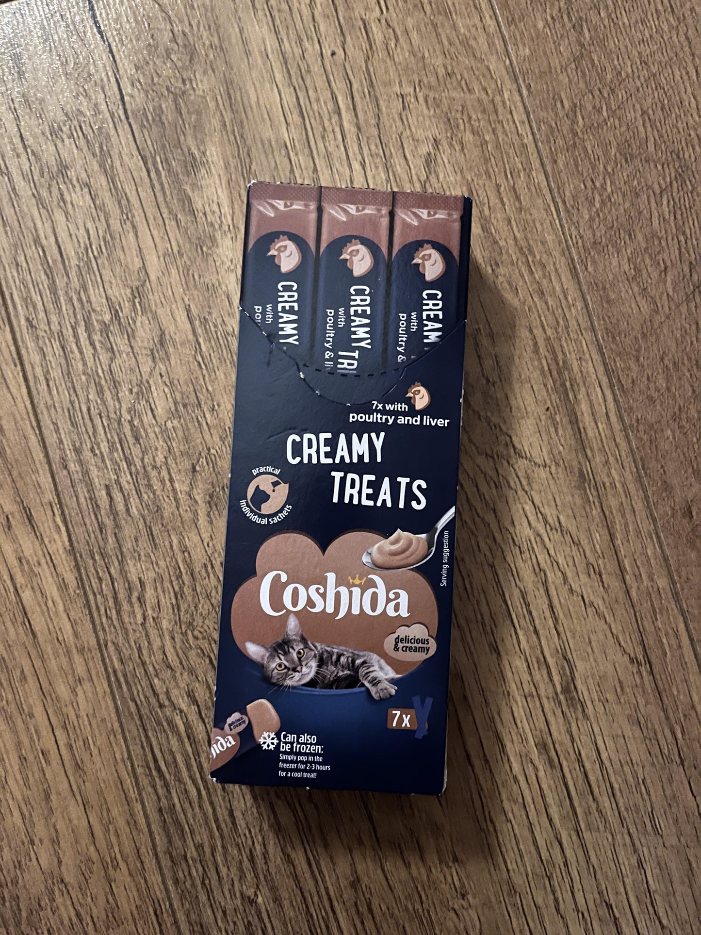 7 COSHIDA Schleck Snack Geflügel, Leber & MSC Lachs lecker & cremig