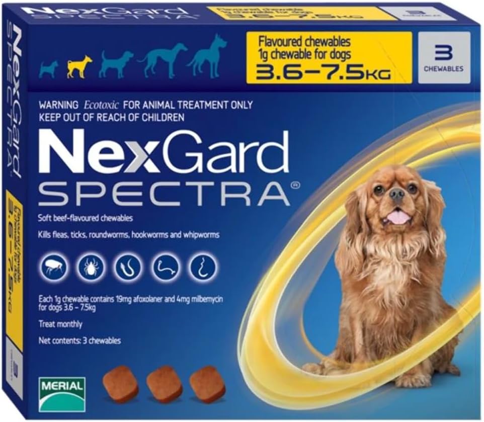 NexGard SPECTRA Chewable Tablets for Small Dogs (3.5kg-7.5kg)