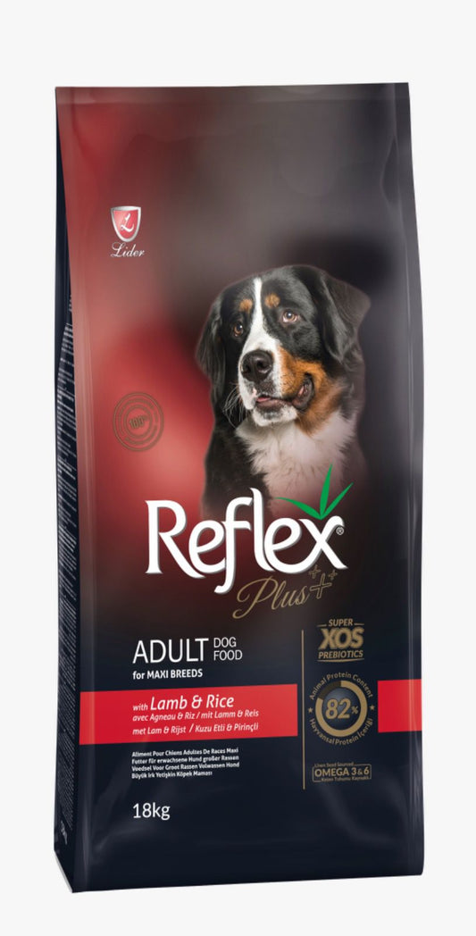 Reflex Plus Maxi Breed Adult Dog Food with Lamb & Rice 18 KG