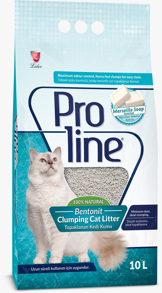 Proline Bentonit Cat Litter Clumping Marseille Soap Scented 10L