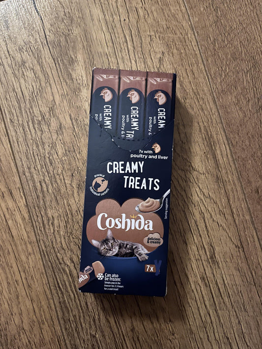 7 COSHIDA Schleck Snack Geflügel, Leber & MSC Lachs lecker & cremig