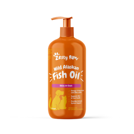 Zesty Paws Wild Alaskan Omega-3 Blend Pollock + Salmon Oil for Dogs and Cats